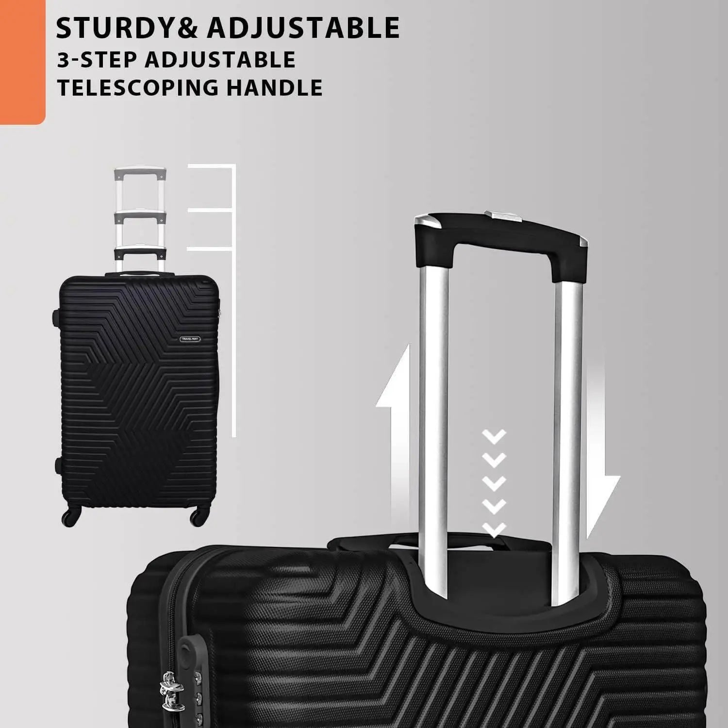 TravelWay Suitcase Luggage 28 Inches for 30kg - HardSide Luggage for Travel - Lightweight ABS Material with 4 Wheels Spinner (28 Inch (71 cm)