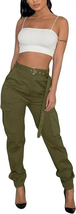 Trendy Solid Cargo Pants, Women's Multi Flap Pocket Trousers, Loose Casual Outdoor Pants, Women's Work Pants Outdoors Streetwear Hip Hop Style