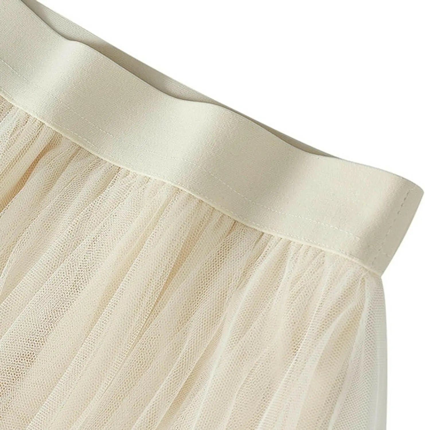 Tulle Skirts for Women 3 Layered High Low Asymmetrical Midi Length Elastic Waist Mesh Tutu Skirts