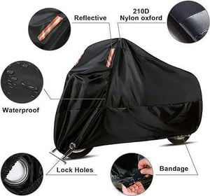 WinPower Motorcycle Cover Sand UV Protection Dustproof Waterproof 210D Oxford Durable Motorbike Cover 116 inches Suitable for Many Motorcycles, 4XL