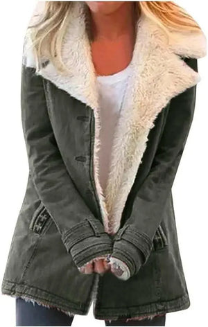 Women Winter Cardigan Jacket Coat, Ladies Solid Long Sleeve Plush Warm Overcoat Outwear