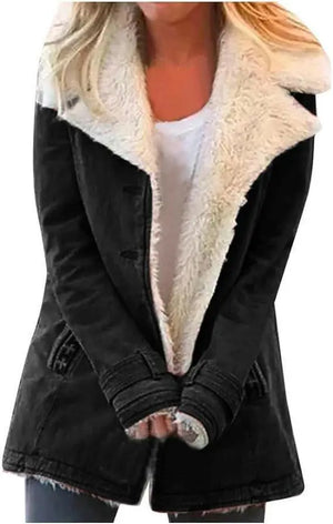 Women Winter Cardigan Jacket Coat, Ladies Solid Long Sleeve Plush Warm Overcoat Outwear