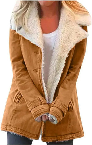 Women Winter Cardigan Jacket Coat, Ladies Solid Long Sleeve Plush Warm Overcoat Outwear