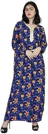 Women jalabiya Floral Design V Neck Full Sleevees Jalabiya women cotton jalabiya