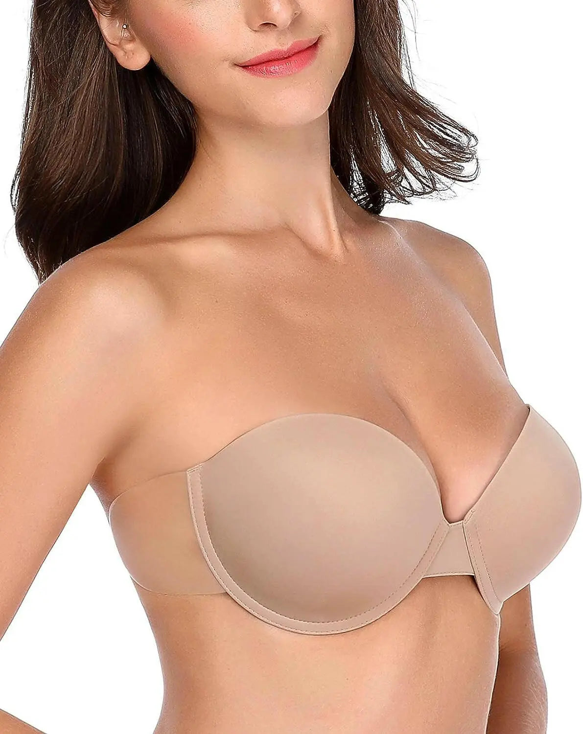 Women’s Backless Strapless Push Up Bra Thick Padded Sticky Underwired Bras Self Adhesive