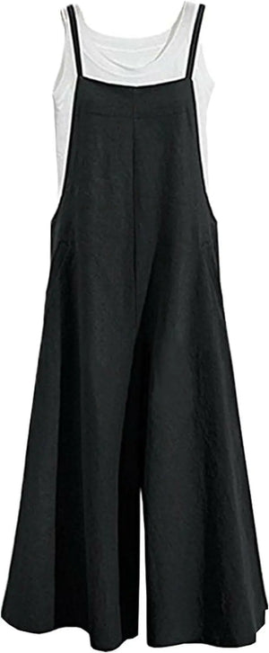 Women's Baggy Plus Size Overalls Jumpsuits Wide Leg Harem Pants Casual Rompers