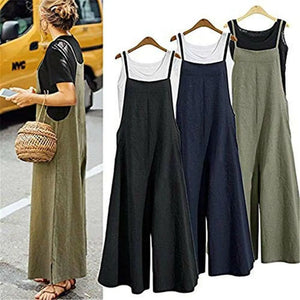 Women's Baggy Plus Size Overalls Jumpsuits Wide Leg Harem Pants Casual Rompers