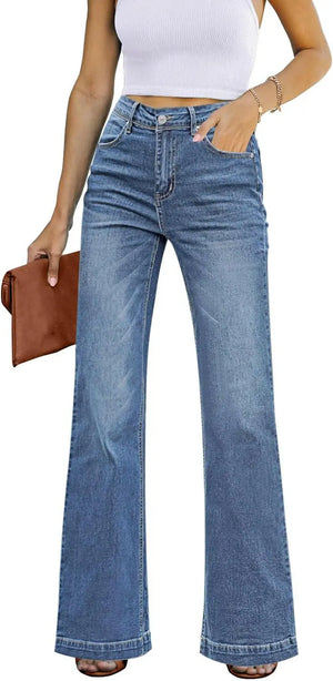 Women's Flare Jeans High Waisted Wide Leg Baggy Jeans