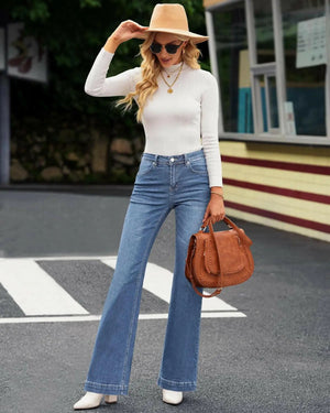 Women's Flare Jeans High Waisted Wide Leg Baggy Jeans