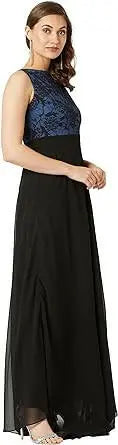 Women's Georgette Fit and Flare Maxi Dress