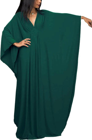 Women's Long Kaftan Maxi Dress Boho Swimsuit Beach Cover Up Robes One Size Loungewear