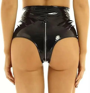 Women's Metallic Low Rise Mini Booty Shorts Hot Pant Latex