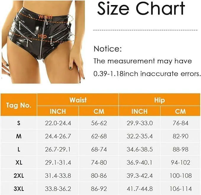 Women's Metallic Low Rise Mini Booty Shorts Hot Pant Latex