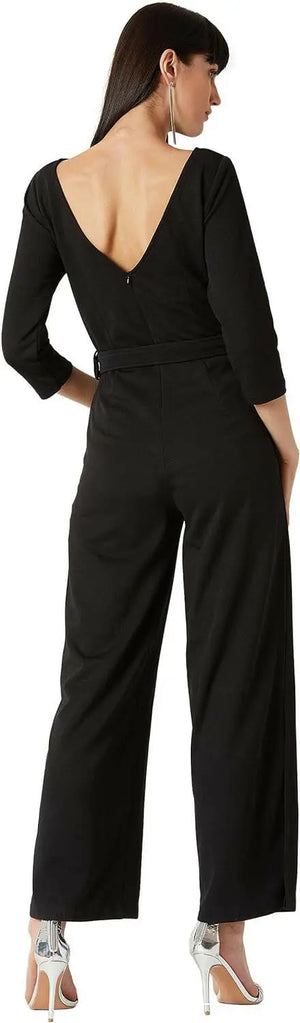 Women's Regular Fit Shirt Style Solid Jumpsuit