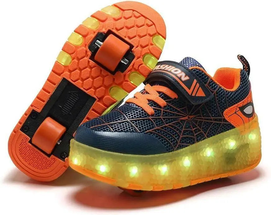 XAQA Upgraded USB Rechargeable Sparkle Skate LED Light up shoes with Removable Wheels & Unique Design - Perfect Birthday and Christmas Gift for Kids