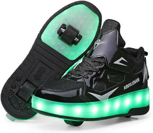 XAQA Upgraded USB Rechargeable Sparkle Skate LED Light up shoes with Removable Wheels & Unique Design - Perfect Birthday and Christmas Gift for Kids