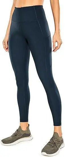 YOGA Women's Naked Feeling Workout Leggings 25 Inches - High Waisted Yoga Pants with Side Pockets