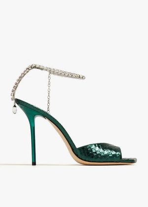 JIMMY CHOO Saeda 100 Sandals, Italian Made Sandals For Women