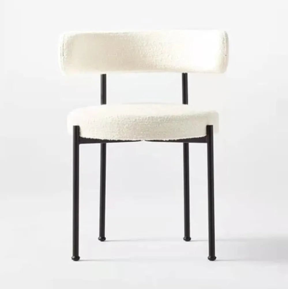 Dining room chair/restaurant chair/hotel chair/office visitor chair/modern luxury medium back lamb wool chair SZ813 (Off White)