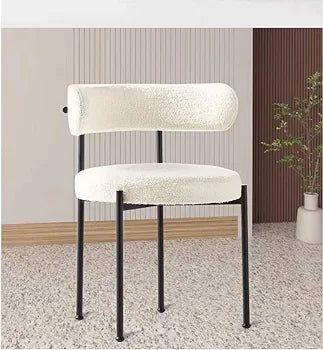 Dining room chair/restaurant chair/hotel chair/office visitor chair/modern luxury medium back lamb wool chair SZ813 (Off White)