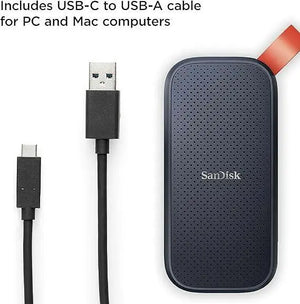 SanDisk 1TB Portable SSD - Up to 800MB/s, USB-C, USB 3.2 Gen 2 - SDSSDE30-1T00-G26